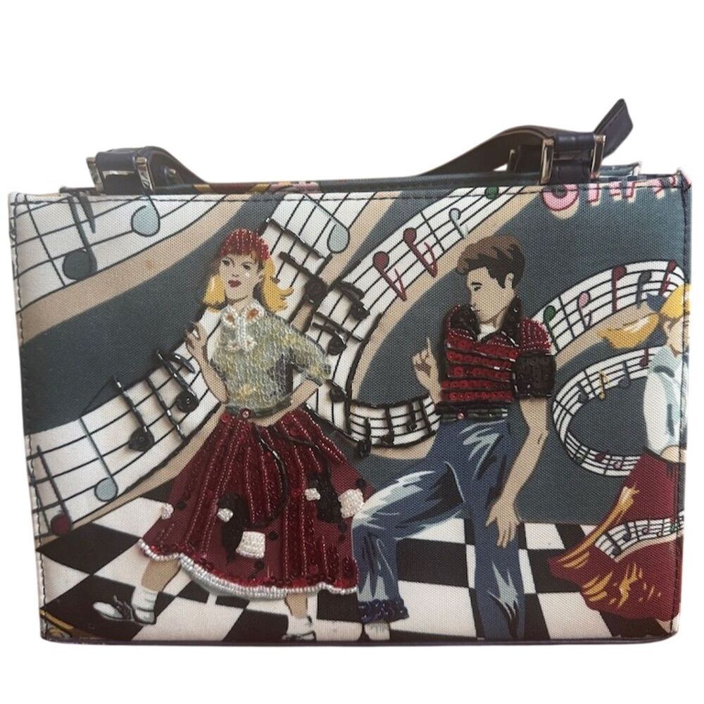 50s Sock Hop Handbag Multicolor Retro - Standard, Green